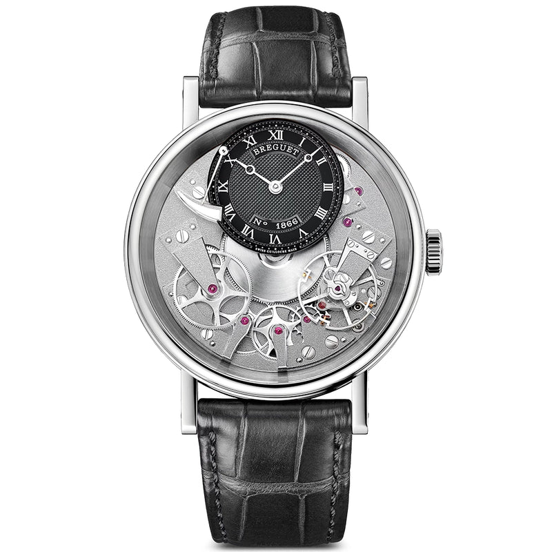 Breguet Tradition 7057 18ct White Gold Black Skeleton Dial Strap Watch - Berry's Jewellers