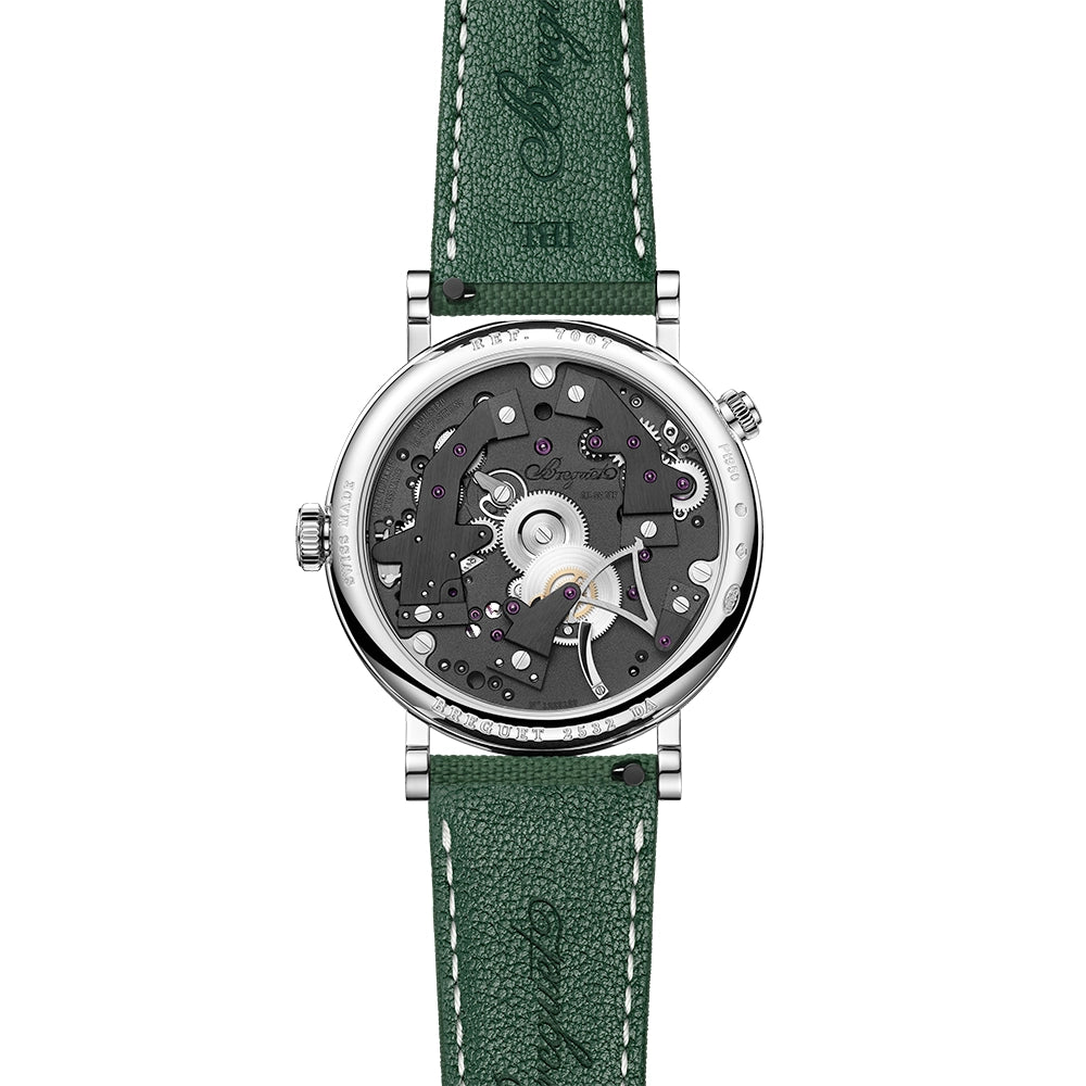 Breguet Tradition GMT 7067 18ct White Gold Green Gradient Skeleton Dial Watch - Berry's Jewellers