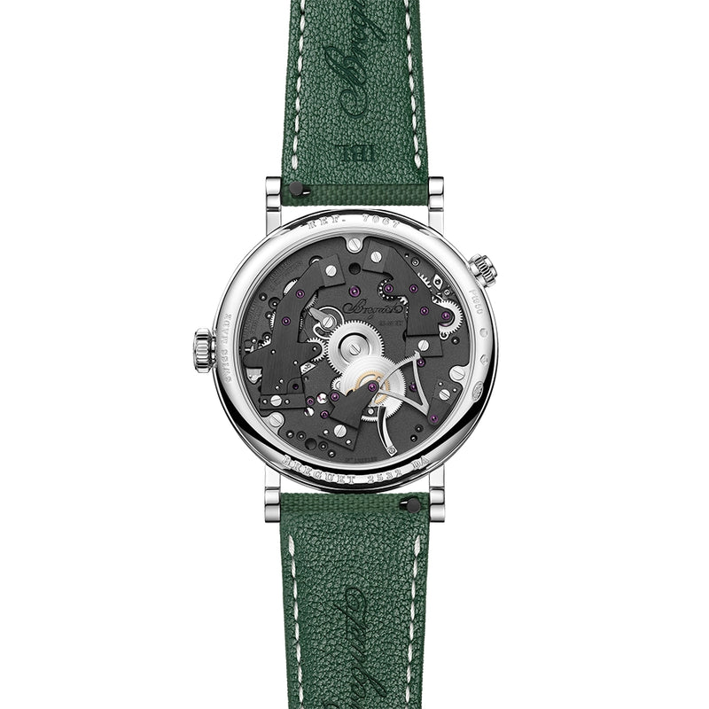 Breguet Tradition GMT 7067 18ct White Gold Green Gradient Skeleton Dial Watch - Berry's Jewellers