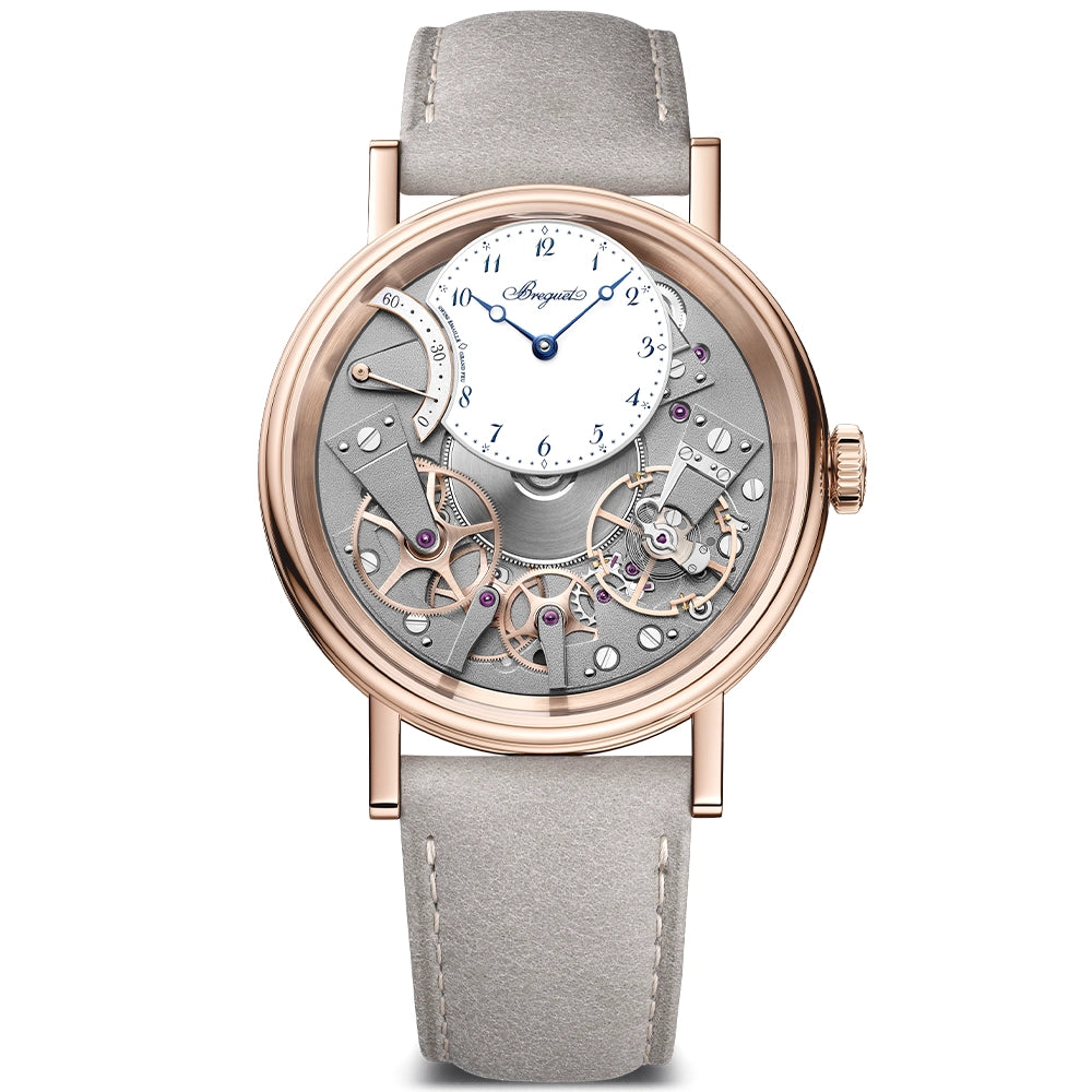 Tradition Seconde Retrograde 7097 18ct Rose Gold White Skeleton Dial Watch