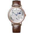 Breguet Classique Phase de Lune 7137 18ct Rose Gold Silver Guilloche Dial Watch - Berry's Jewellers