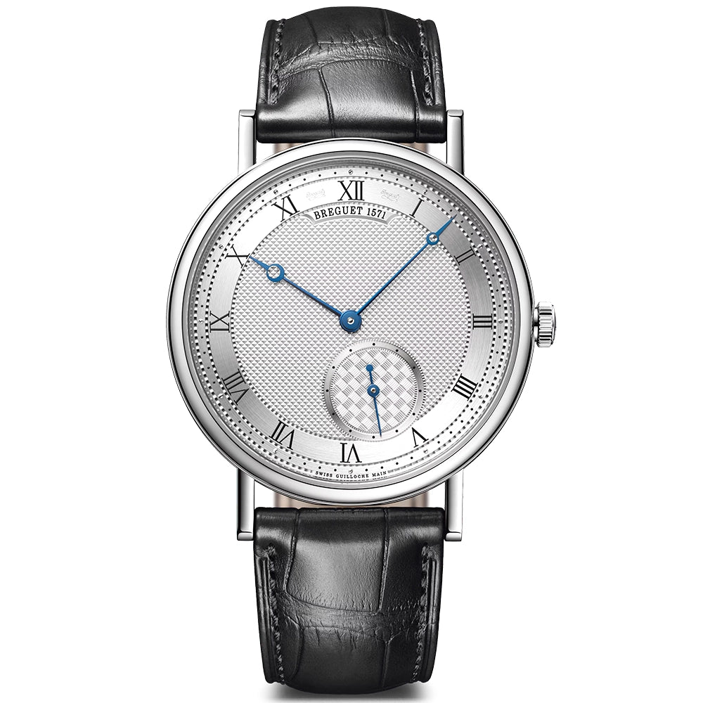 Breguet Classique 7147 Small-Seconds 40mm Silver Guilloche Dial Watch - Berry's Jewellers