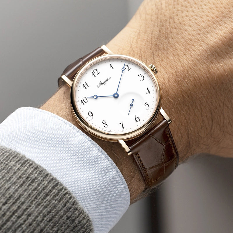 Breguet Classique 7147 18ct Rose Gold 'Grand Feu' White Enamel Dial Watch - Berry's Jewellers