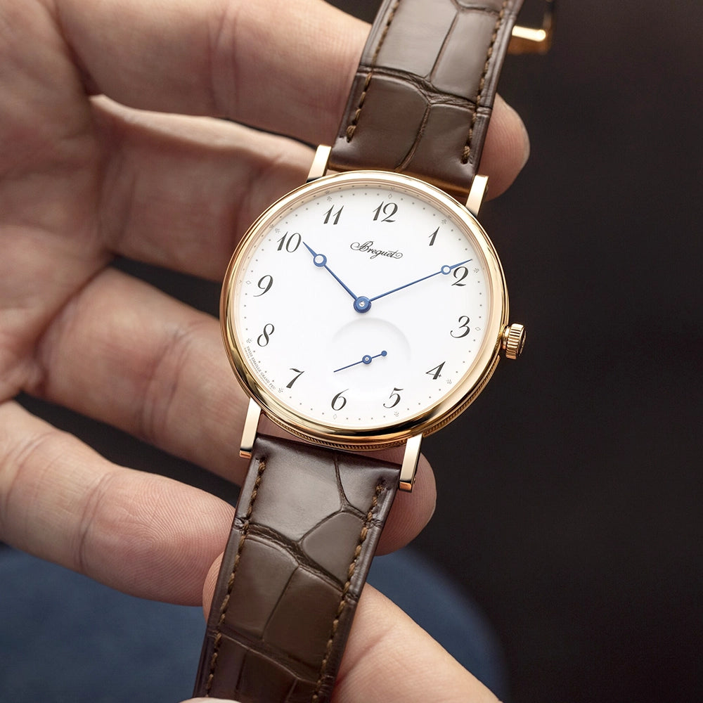 Breguet Classique 7147 18ct Rose Gold 'Grand Feu' White Enamel Dial Watch - Berry's Jewellers