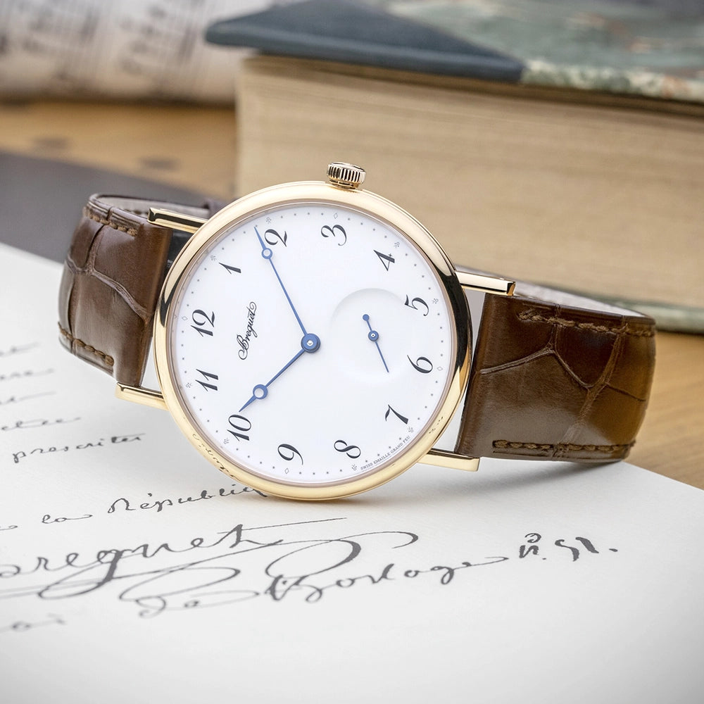 Breguet Classique 7147 18ct Rose Gold 'Grand Feu' White Enamel Dial Watch - Berry's Jewellers