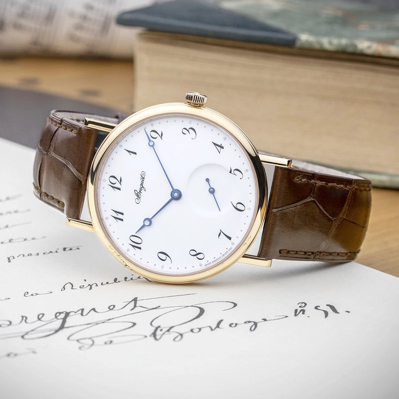 Breguet Classique 7147 18ct Rose Gold 'Grand Feu' White Enamel Dial Watch - Berry's Jewellers
