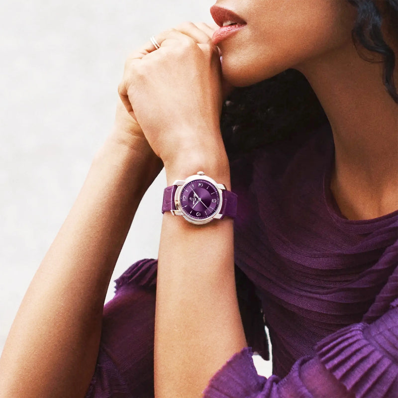 Breitling Lady Premier 36mm Purple Dial Automatic Ladies Strap Watch - Berry's Jewellers