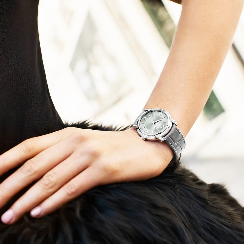 Breitling Lady Premier 36mm Grey Dial Automatic Diamond Set Watch - Berry's Jewellers