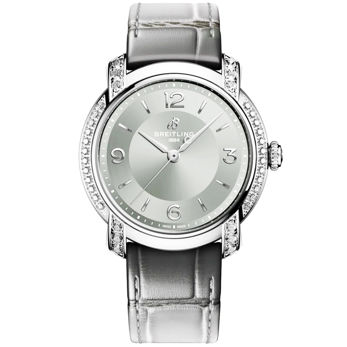 Breitling Lady Premier 36mm Grey Dial Automatic Diamond Set Watch - Berry's Jewellers