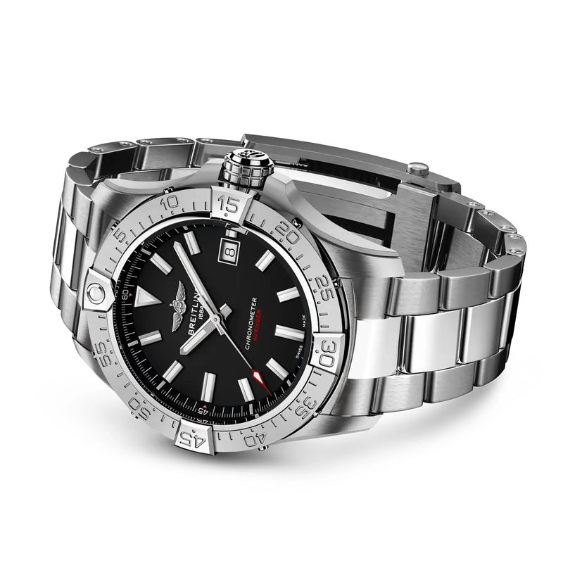 Avenger Wings 42mm Black Dial Automatic Mens Bracelet Watch