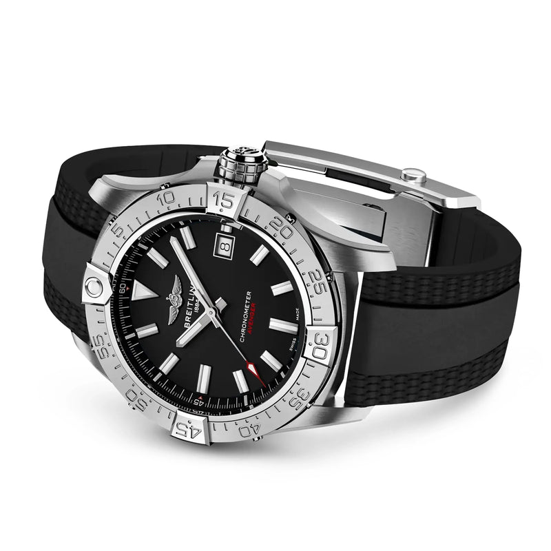 Avenger Wings 42mm Black Dial Automatic Mens Rubber Strap Watch