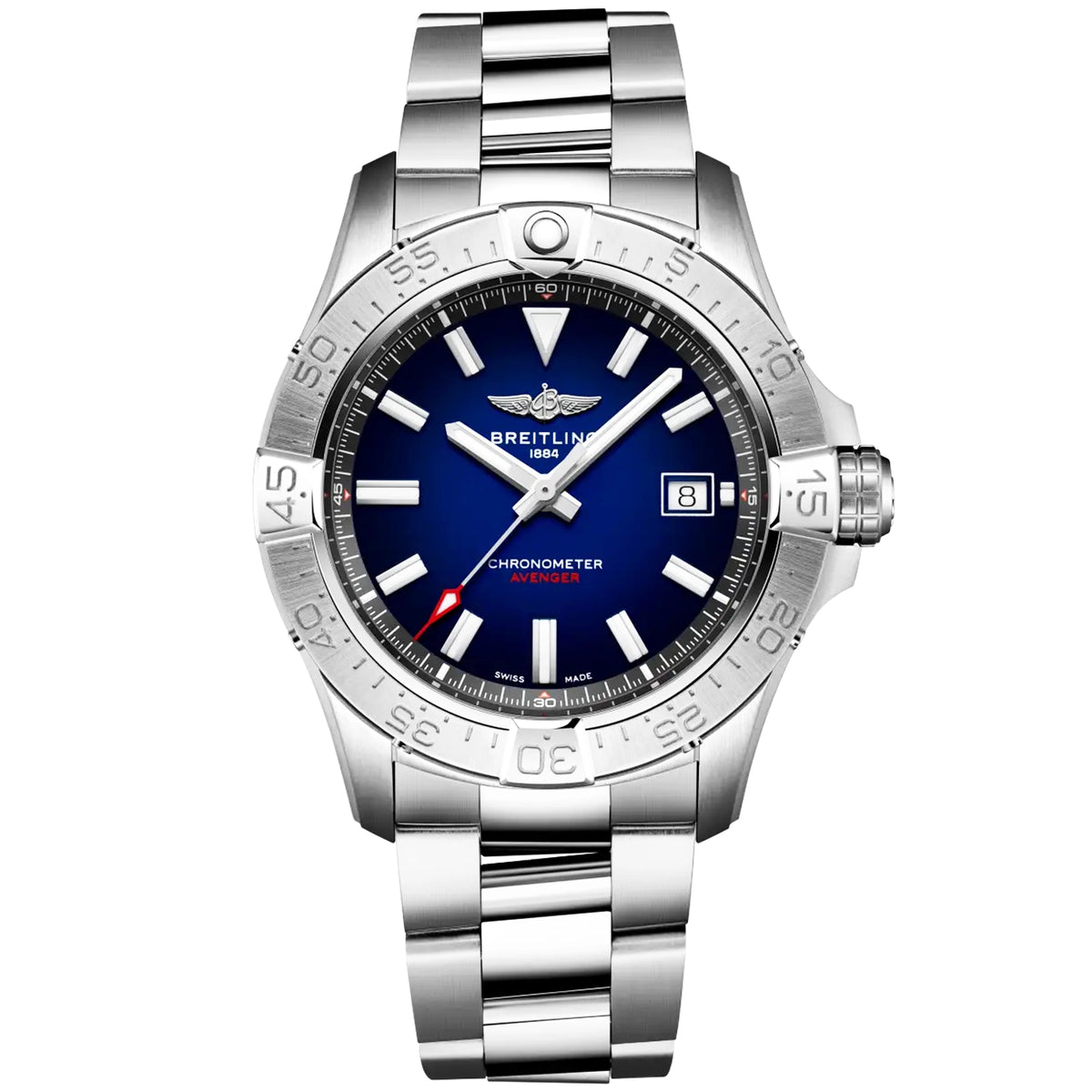 Avenger Wings 42mm Blue Gradient Dial Automatic Mens Bracelet Watch