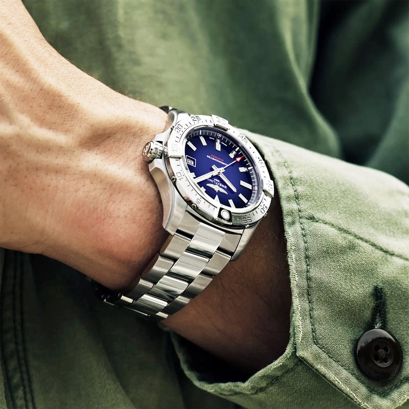 Avenger Wings 42mm Blue Gradient Dial Automatic Mens Bracelet Watch