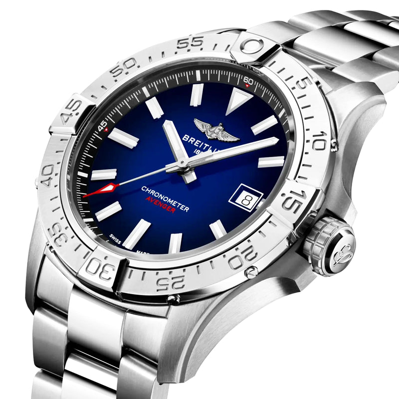 Avenger Wings 42mm Blue Gradient Dial Automatic Mens Bracelet Watch