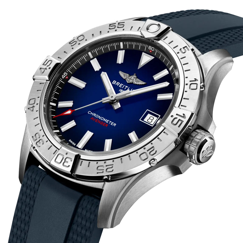 Avenger Wings 42mm Blue Gradient Dial Automatic Mens Strap Watch