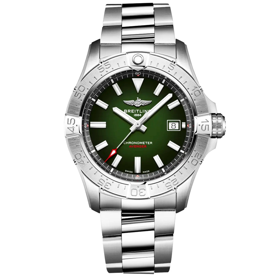 Breitling Avenger Wings 42mm Green Gradient Dial Automatic Mens Bracelet Watch - Berry's Jewellers