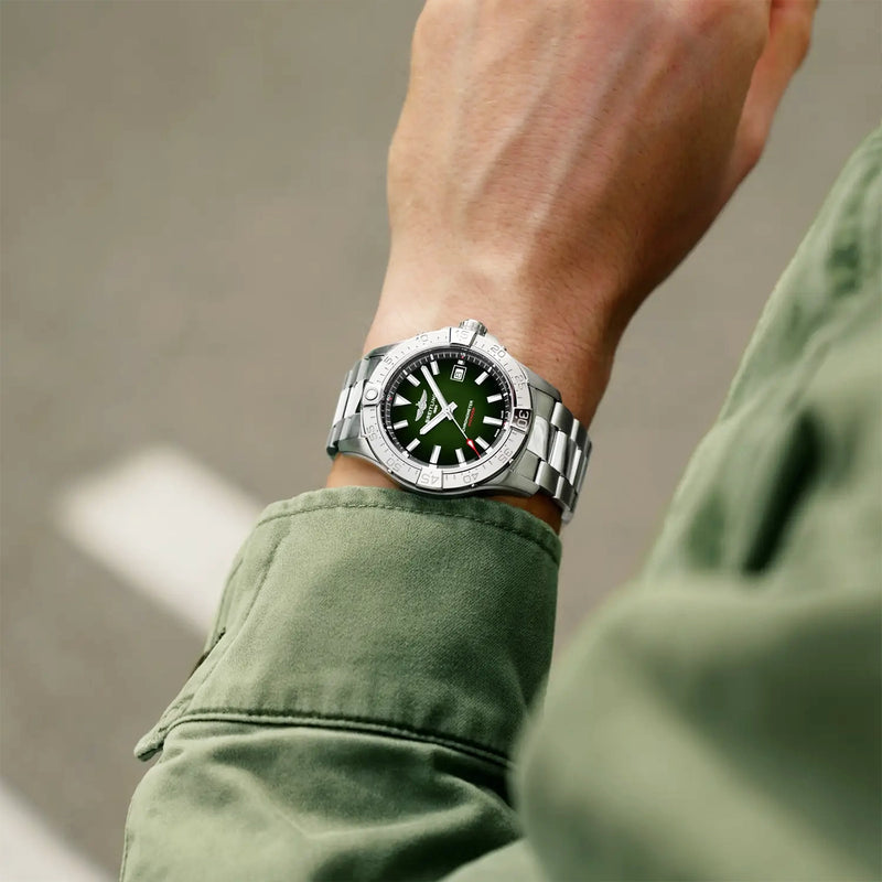 Breitling Avenger Wings 42mm Green Gradient Dial Automatic Mens Bracelet Watch - Berry's Jewellers