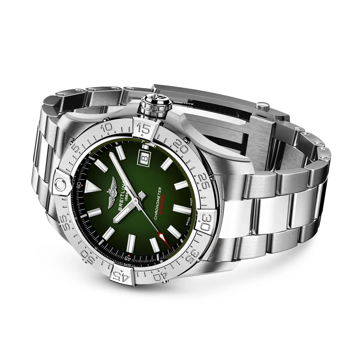 Breitling Avenger Wings 42mm Green Gradient Dial Automatic Mens Bracelet Watch - Berry's Jewellers