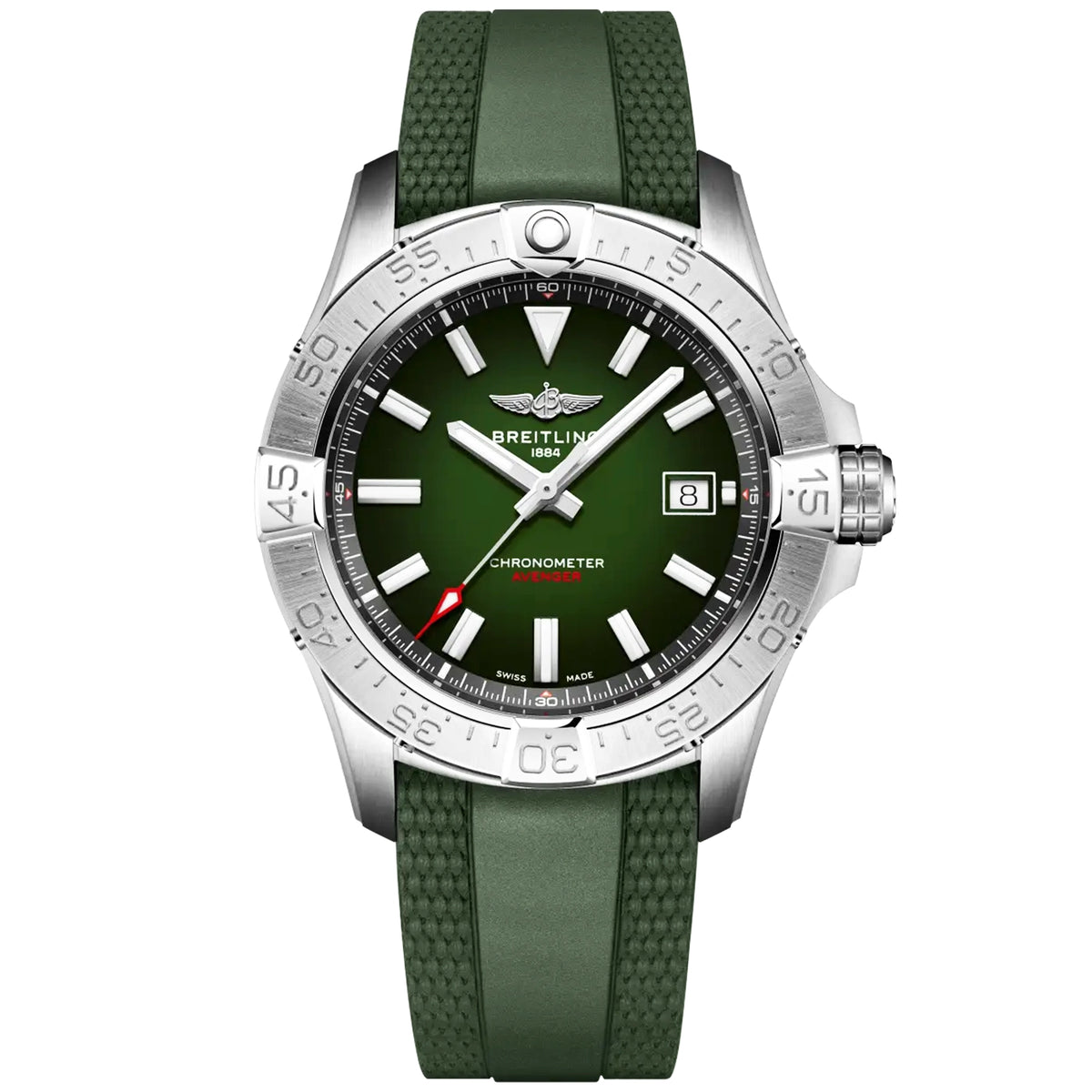 Avenger Wings 42mm Green Gradient Dial Automatic Mens Strap Watch