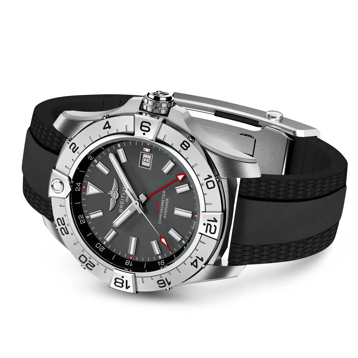 Avenger GMT Wings 44mm Anthracite Grey Dial Automatic Strap Watch