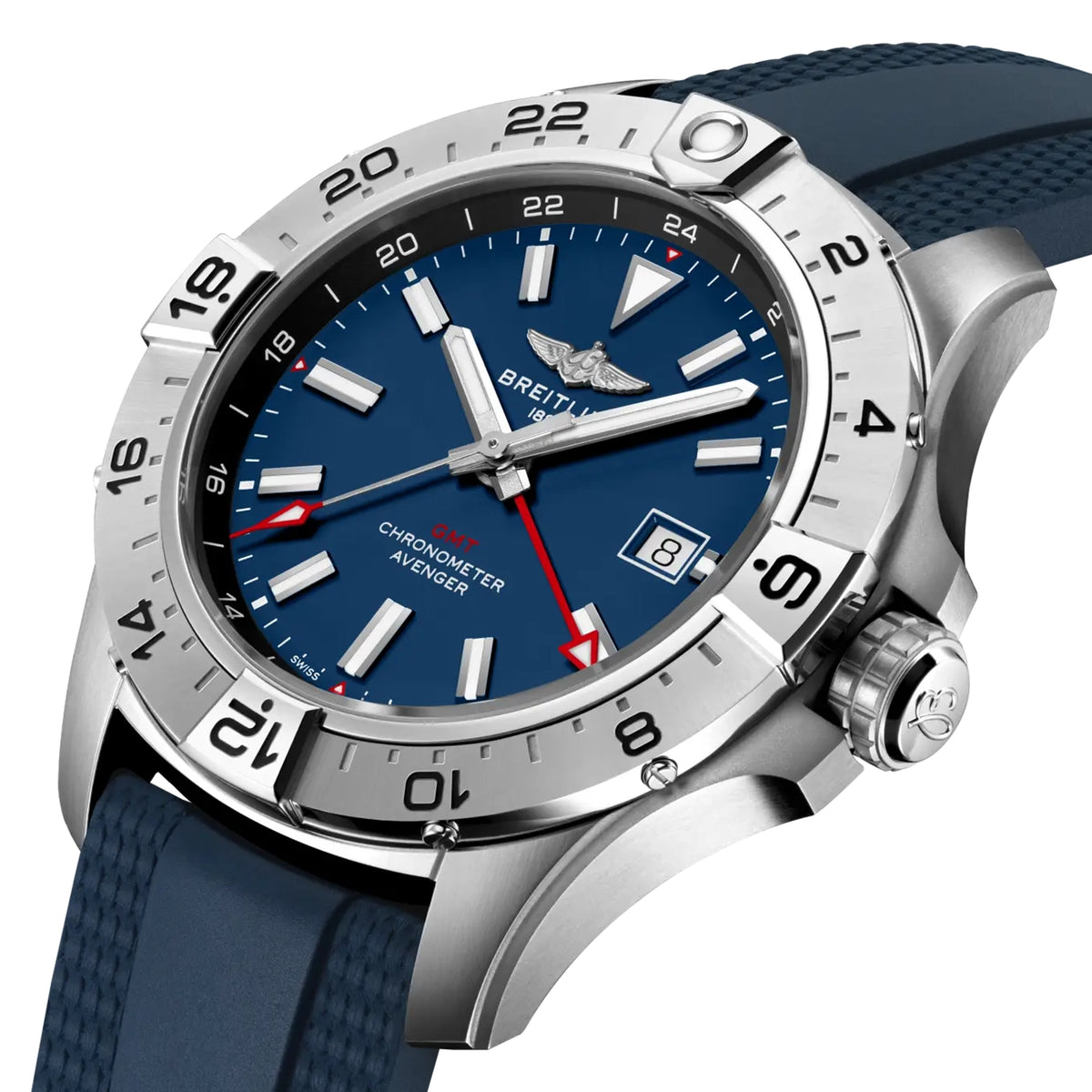Avenger GMT Wings 44mm Blue Dial Automatic Mens Strap Watch