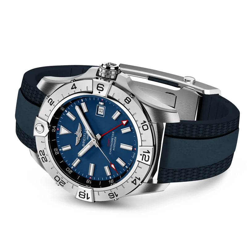 Avenger GMT Wings 44mm Blue Dial Automatic Mens Strap Watch