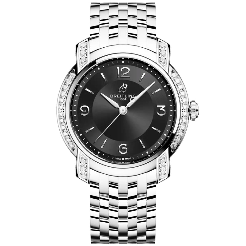 Breitling Lady Premier 32mm Black Dial Diamond Set Bracelet Watch - Berry's Jewellers