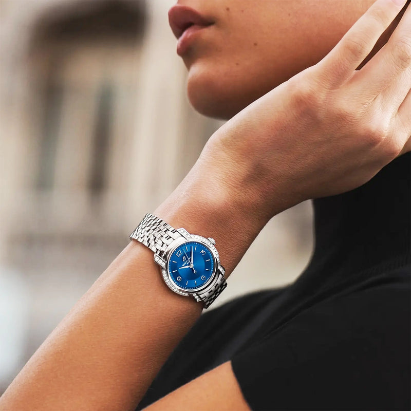 Breitling Lady Premier 32mm Blue Dial Diamond Set Bracelet Watch - Berry's Jewellers