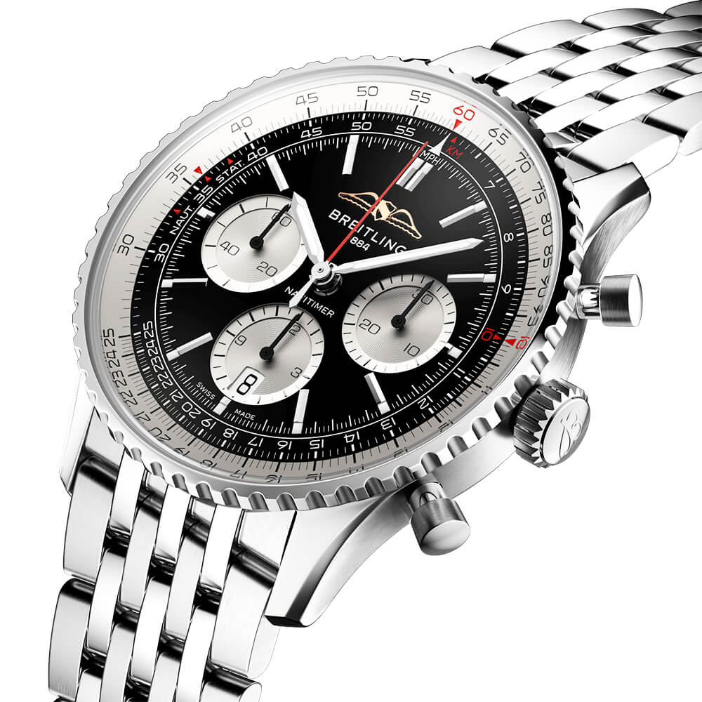 Navitimer 43mm Black Dial Mens Chronograph Bracelet Watch