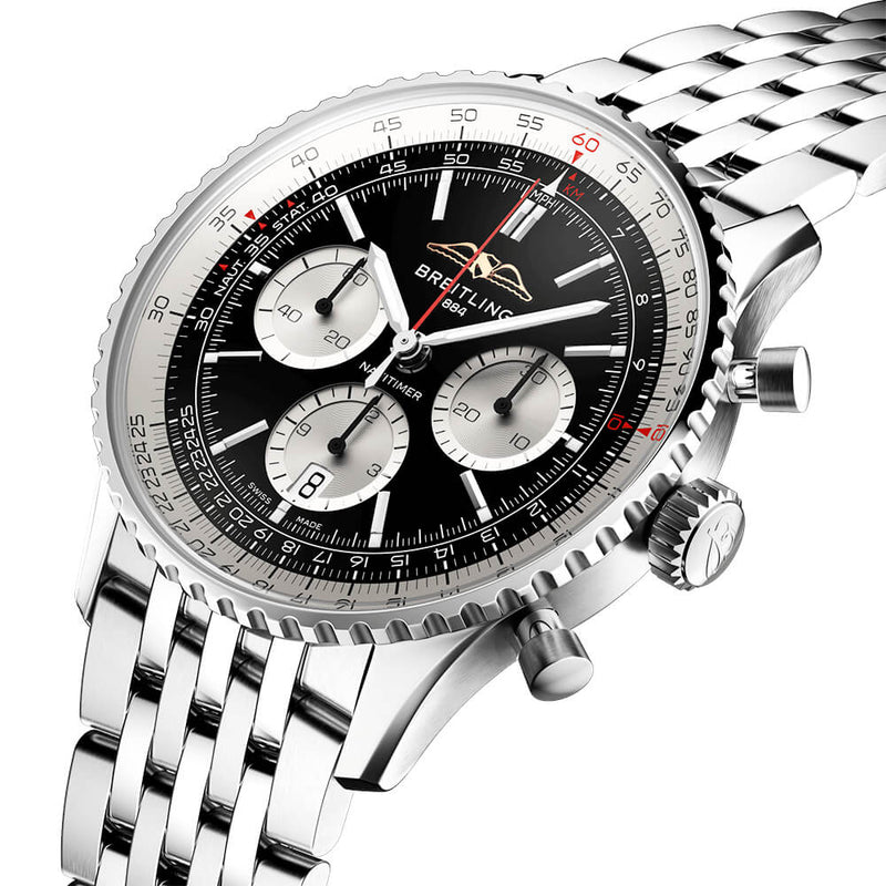 Navitimer 43mm Black Dial Mens Chronograph Bracelet Watch