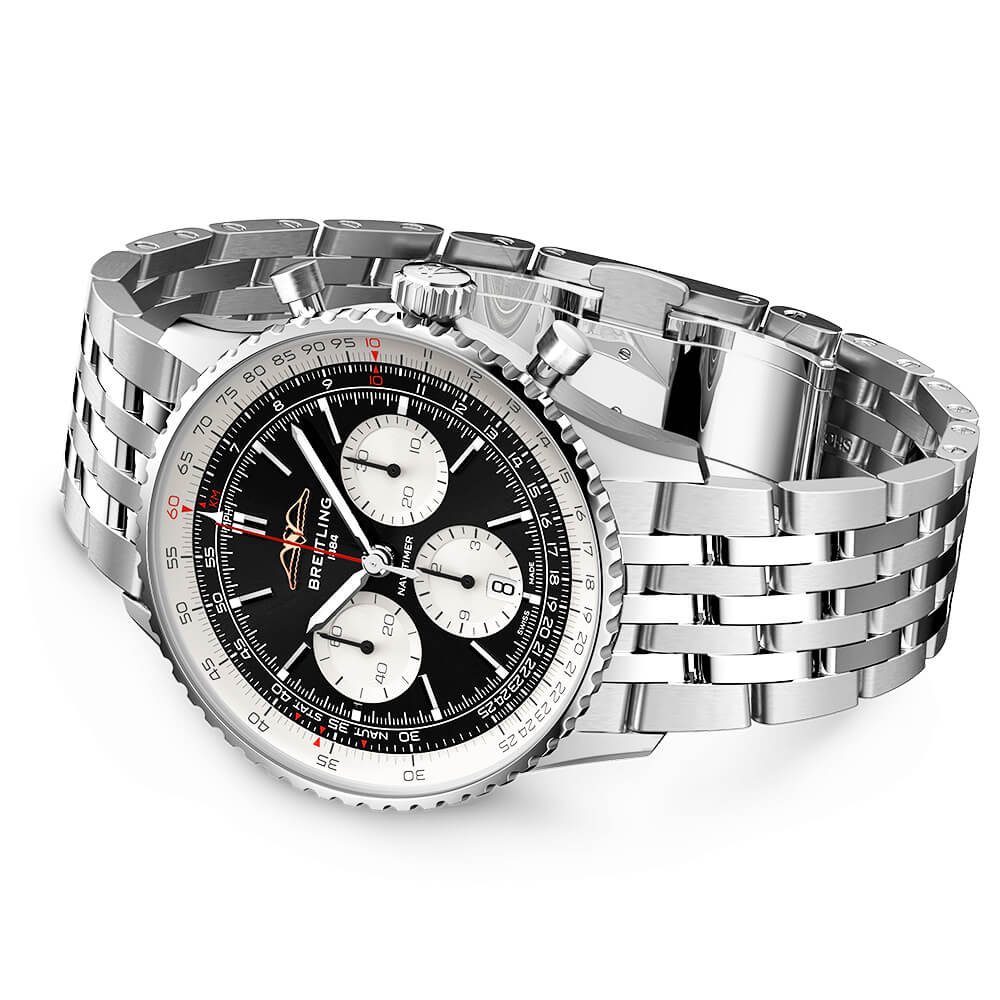 Navitimer 43mm Black Dial Mens Chronograph Bracelet Watch