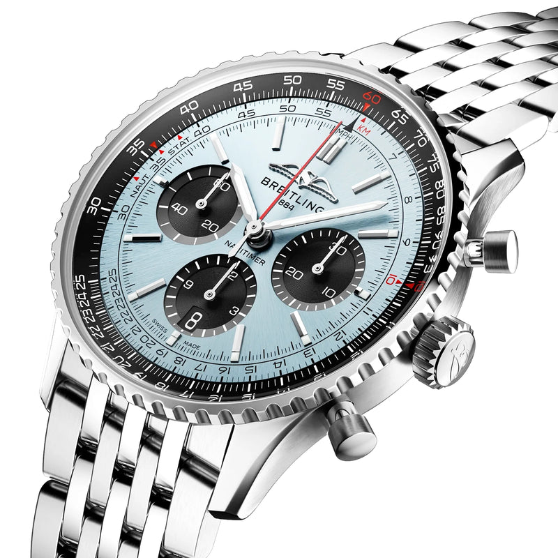 Navitimer 43mm Ice Blue/Black Dial Automatic Bracelet Watch