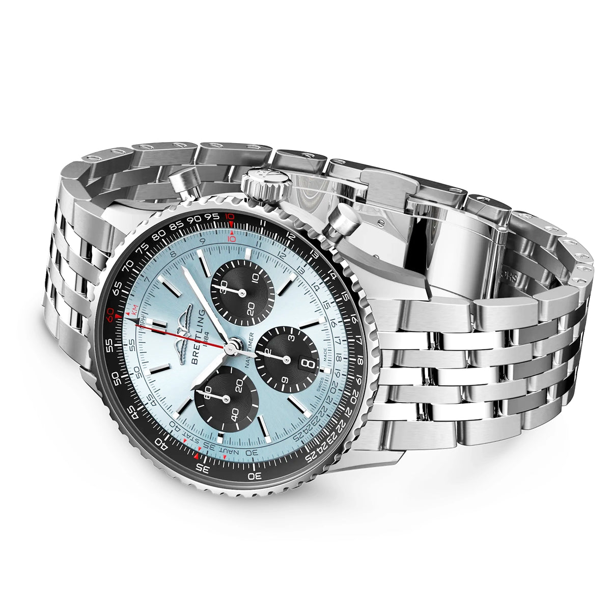Breitling Navitimer 43mm Ice Blue/Black Dial Automatic Bracelet Watch - Berry's Jewellers