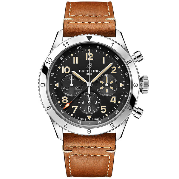 Classic AVI P-51 GMT Mustang 46mm Black Dial Chronograph Watch