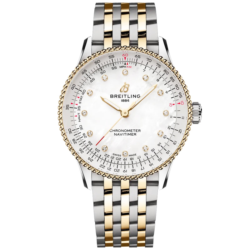Navitimer 36mm Steel & 18ct Yellow Gold Mother of Pearl Dial Watch