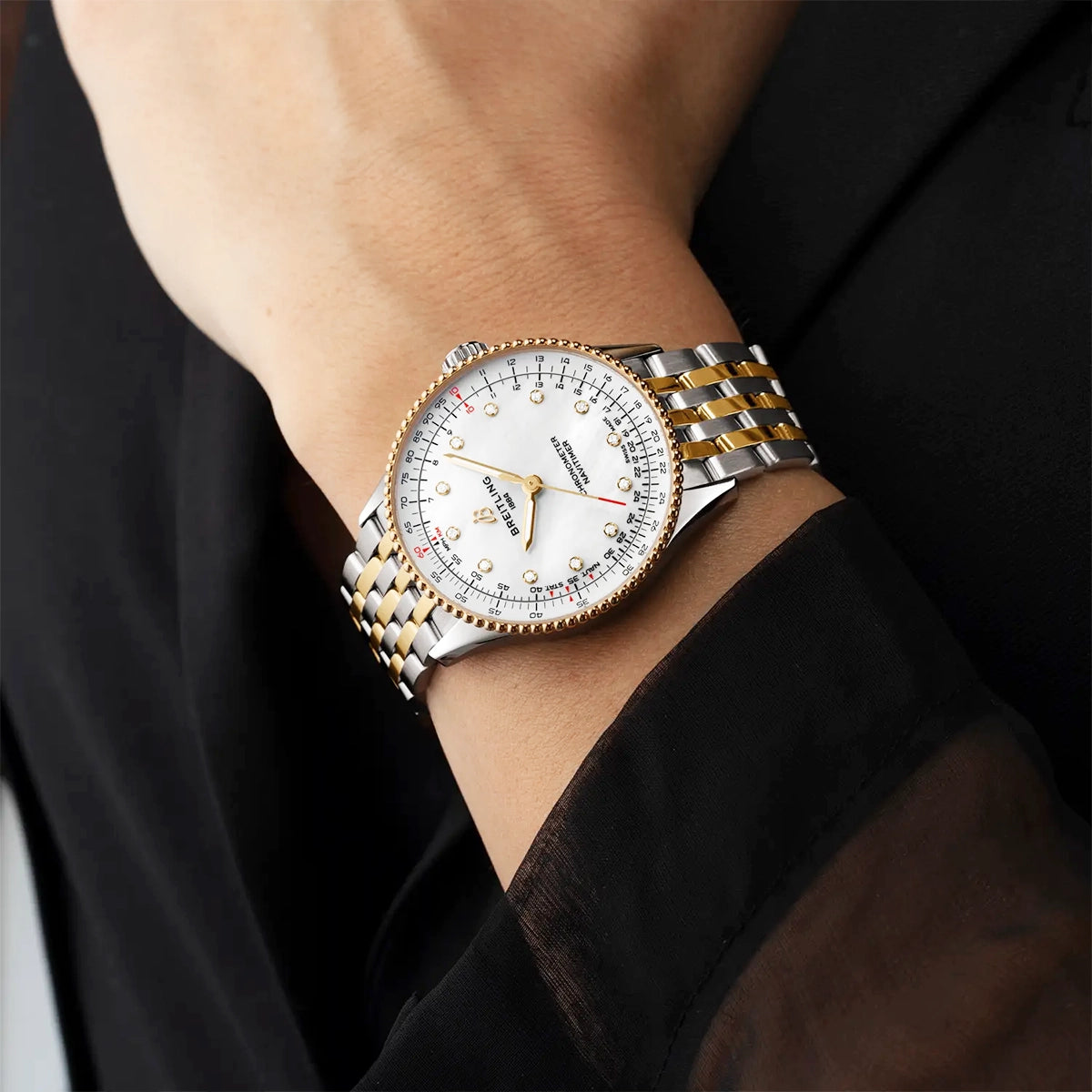 Navitimer 36mm Steel & 18ct Yellow Gold Mother of Pearl Dial Watch
