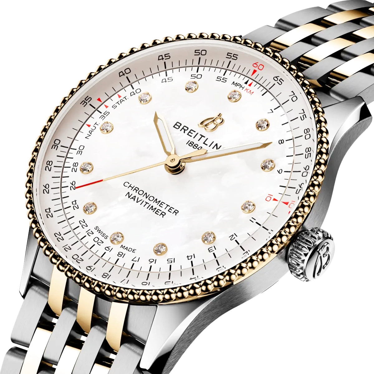 Navitimer 36mm Steel & 18ct Yellow Gold Mother of Pearl Dial Watch