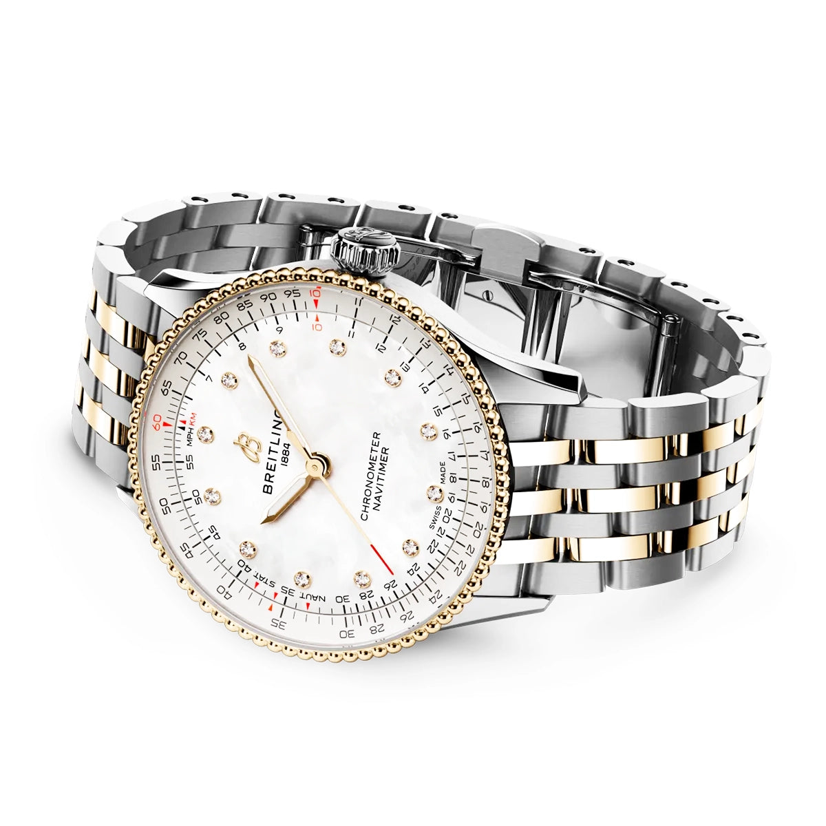 Navitimer 36mm Steel & 18ct Yellow Gold Mother of Pearl Dial Watch
