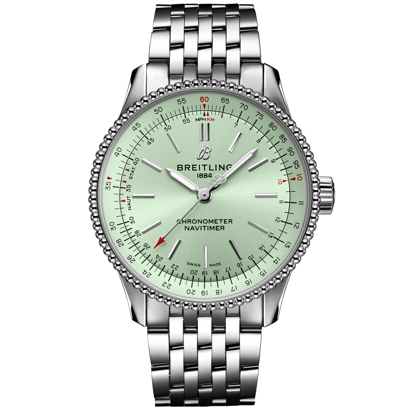 Navitimer 35mm Mint Green Dial Automatic Bracelet Watch