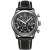 Aviator 8 Chronograph 43mm Blacksteel Mens Leather Strap Watch