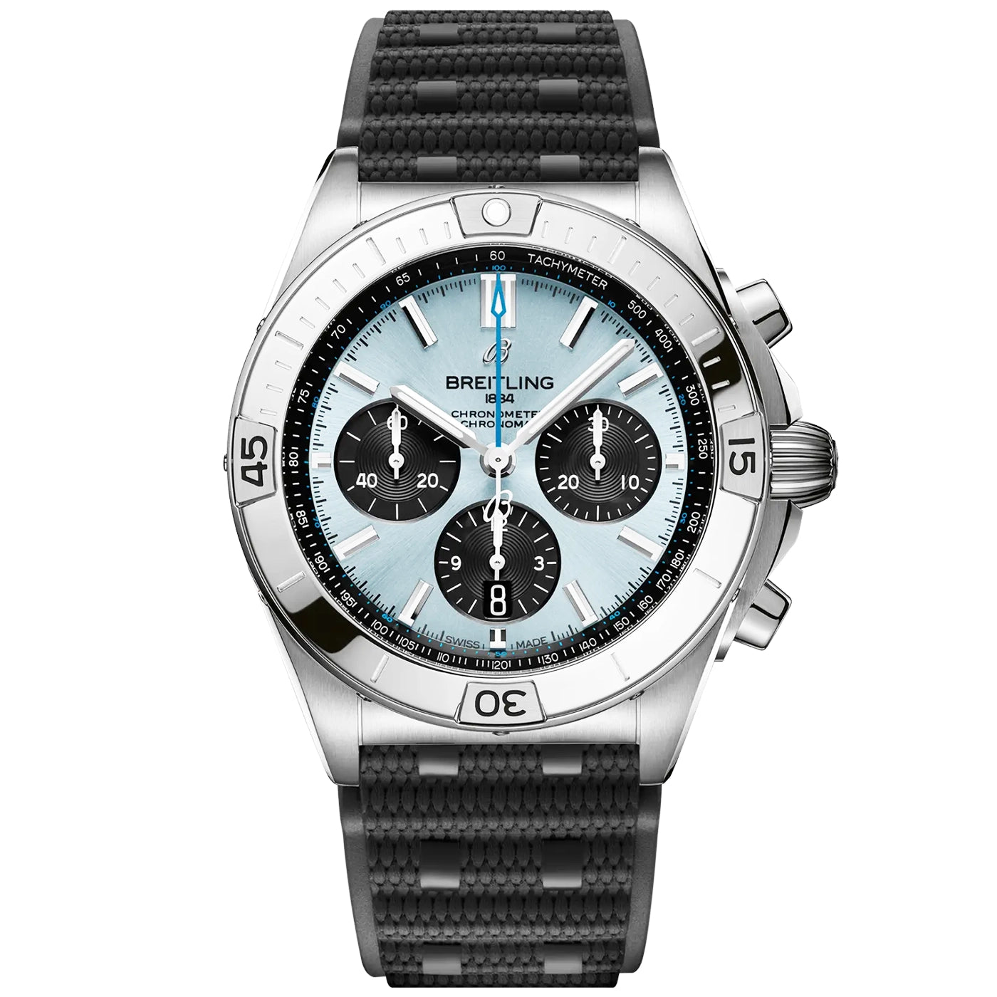 Chronomat B01 42mm Platinum Ice Blue Dial Automatic Strap Watch