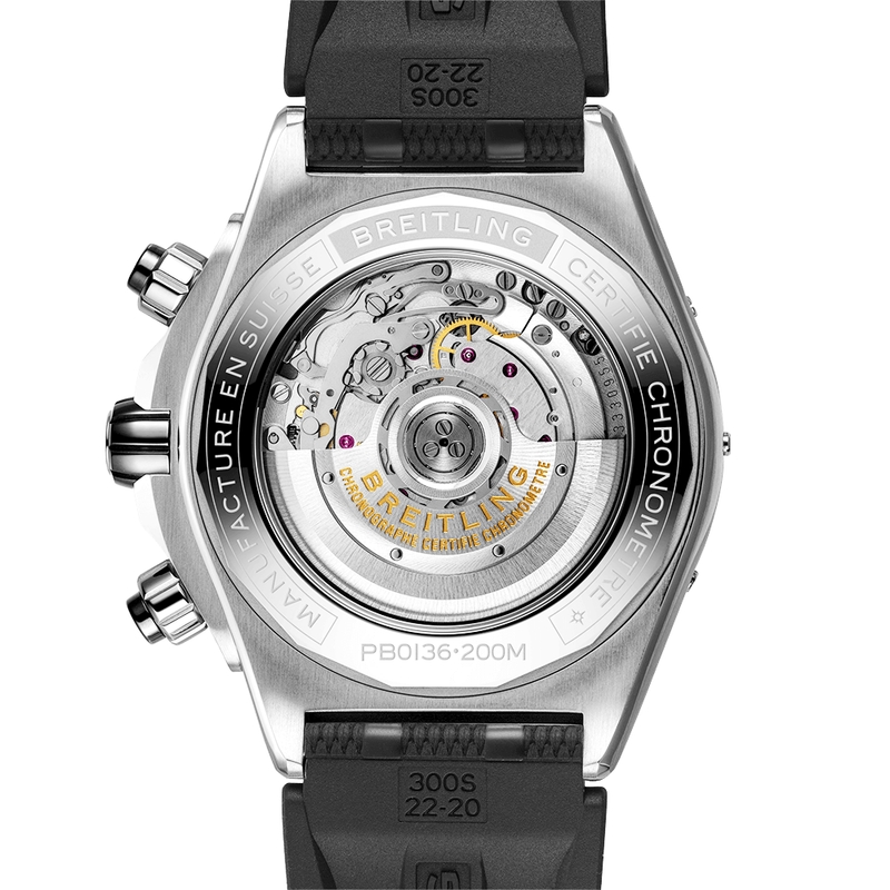 Super Chronomat Steel & Platinum 44mm Ice Blue Dial Strap Watch