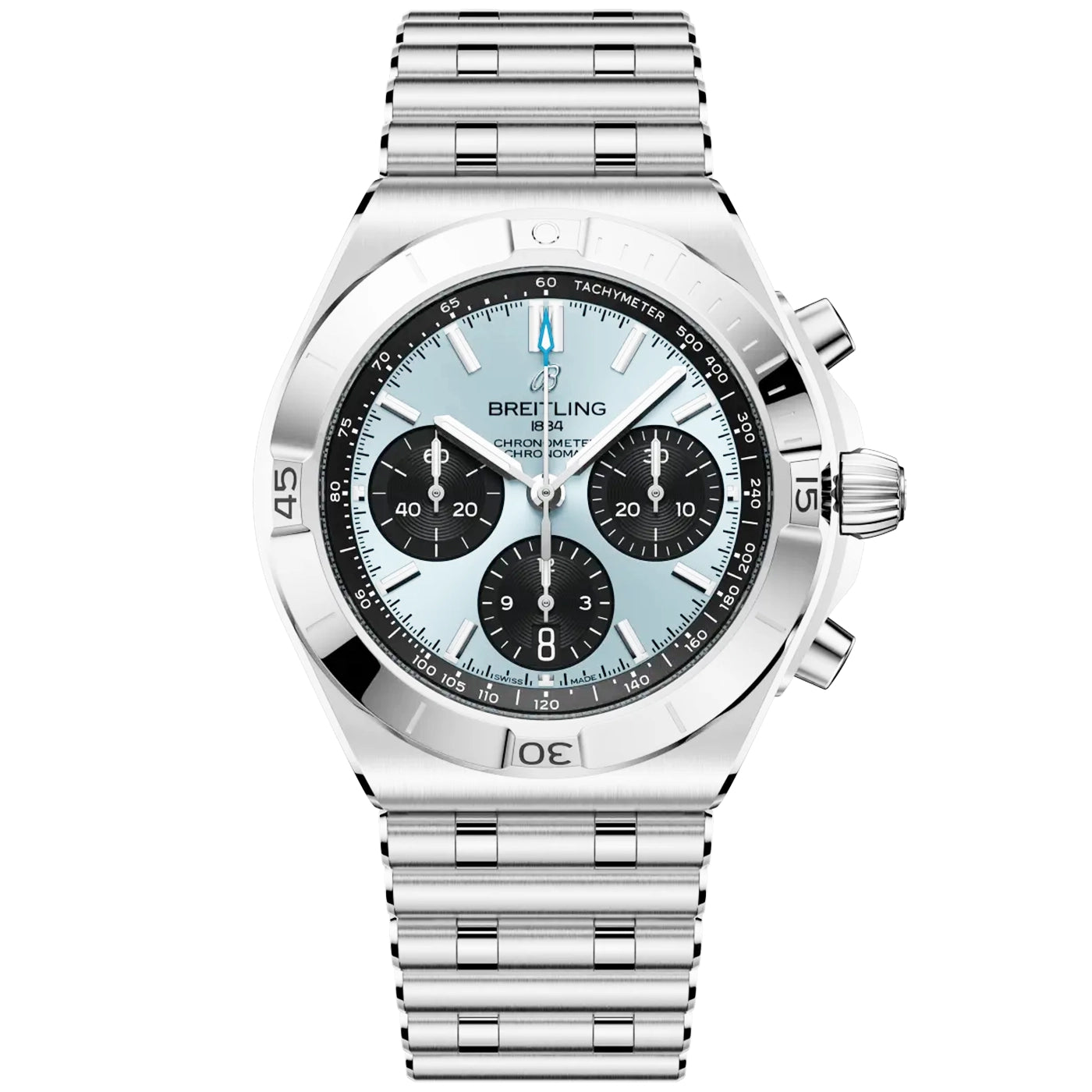 Chronomat Chronograph 42mm Platinum Ice Blue Dial Bracelet Watch