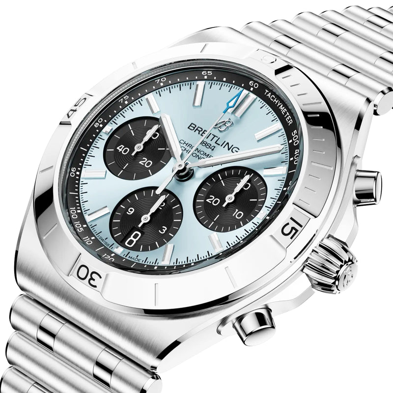 Chronomat Chronograph 42mm Platinum Ice Blue Dial Bracelet Watch