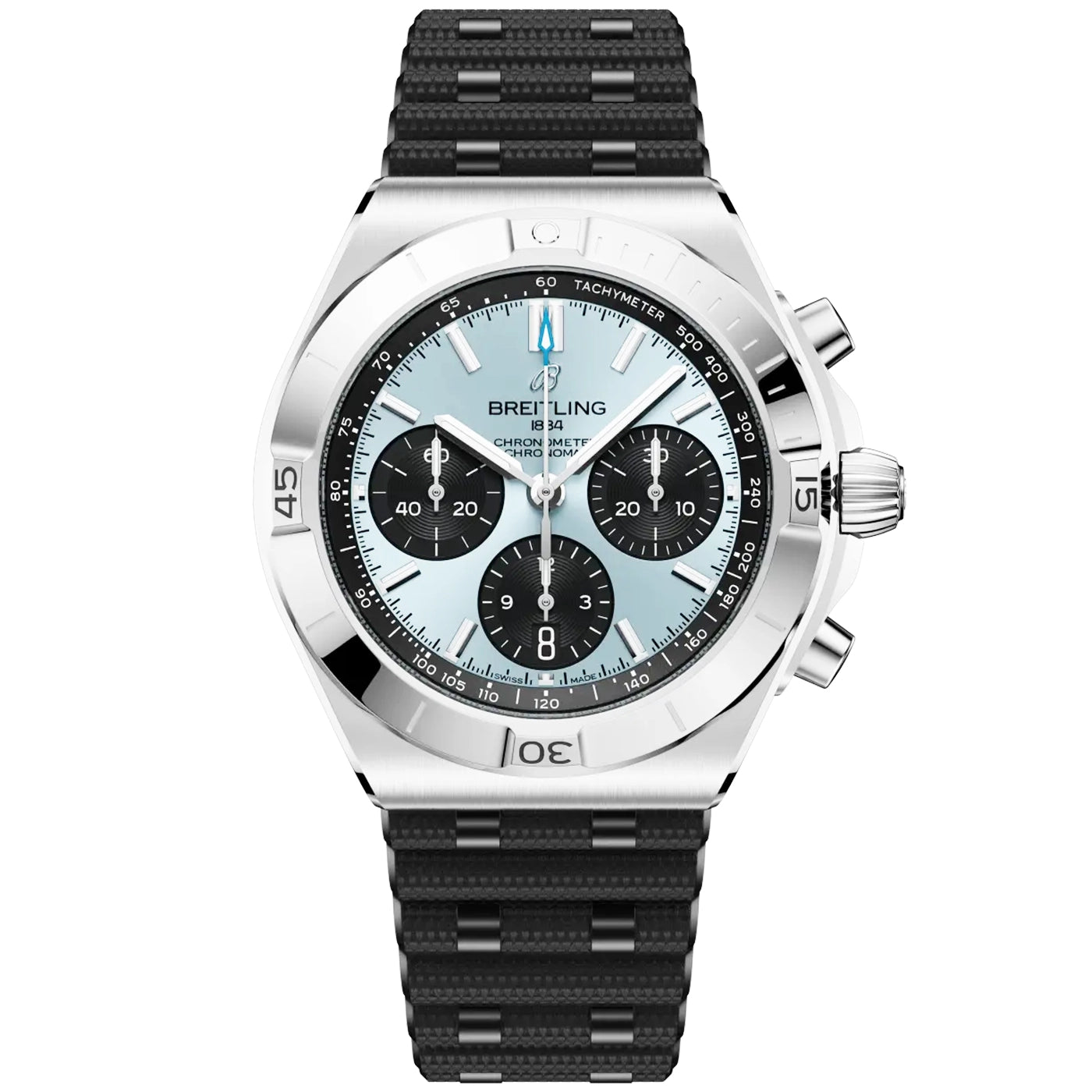 Chronomat Chronograph 42mm Platinum Ice Blue Dial Strap Watch