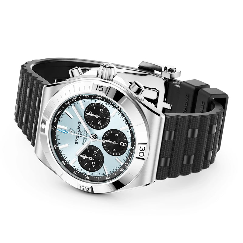 Chronomat Chronograph 42mm Platinum Ice Blue Dial Strap Watch