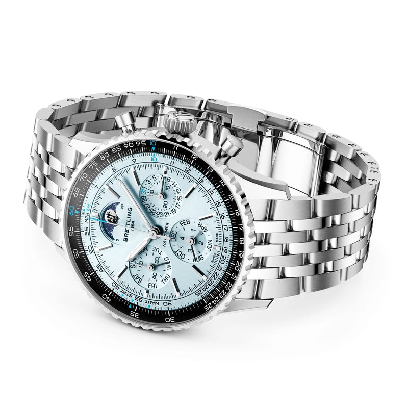 Navitimer B19 Perpetual Calendar 43mm Ice Blue Dial Mens Watch