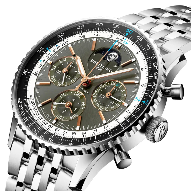 Breitling Navitimer B19 Perpetual Calendar 43mm Anthracite Dial Watch - Berry's Jewellers