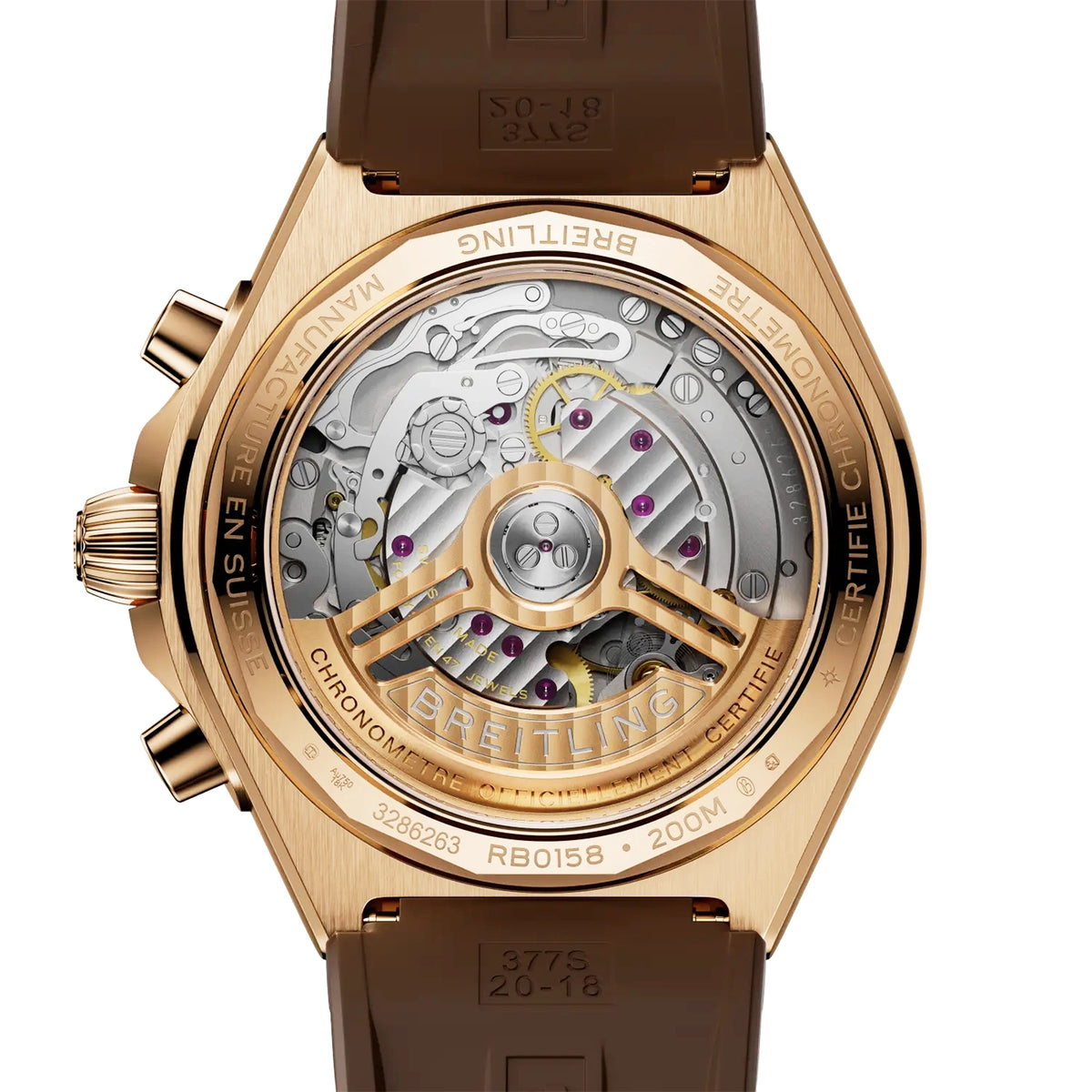 Chronomat Chronograph 42mm 18ct Rose Gold Brown Dial Strap Watch