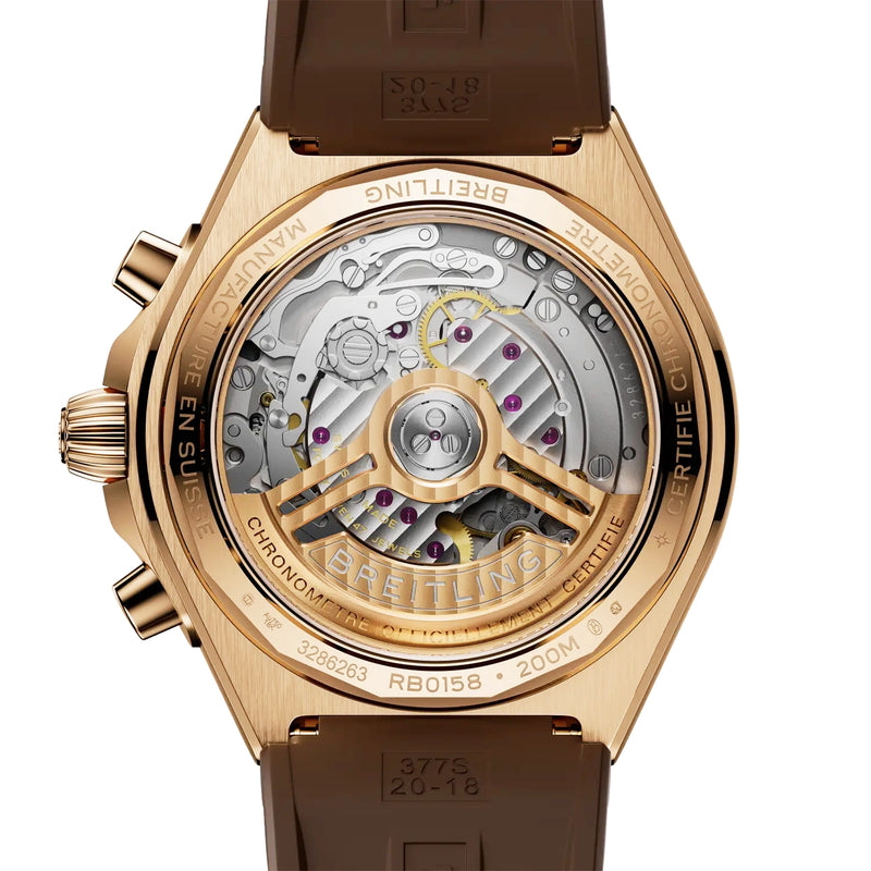 Chronomat Chronograph 42mm 18ct Rose Gold Brown Dial Strap Watch